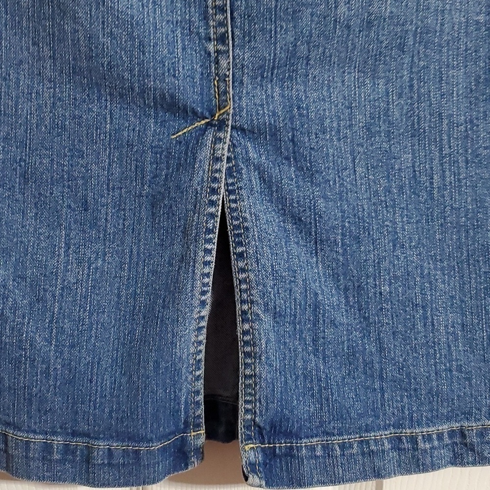 Kikit Jeans Medium Wash 5 Pocket Denim Jean Skirt Sz 14 Vintage Y2K Boho Western - Picture 5 of 11